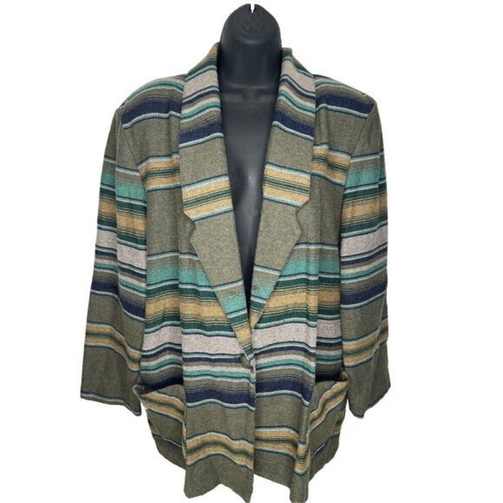 Blair Vintage Wool Green Blazer Southwest Women’s Size XL
